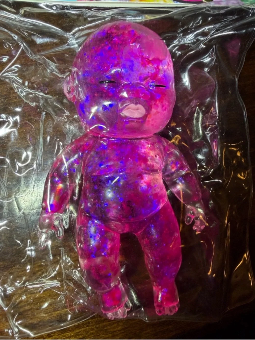 Sugar Swaps Onesie Squeezable Pink Glitter Jumbo Baby -ORB Curiosities